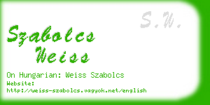 szabolcs weiss business card